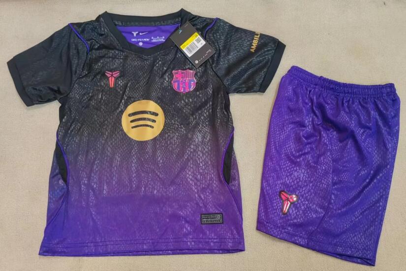 2627 Barcelona away team children's jersey player short-sleeved top football match jersey training suit set with number printing customization