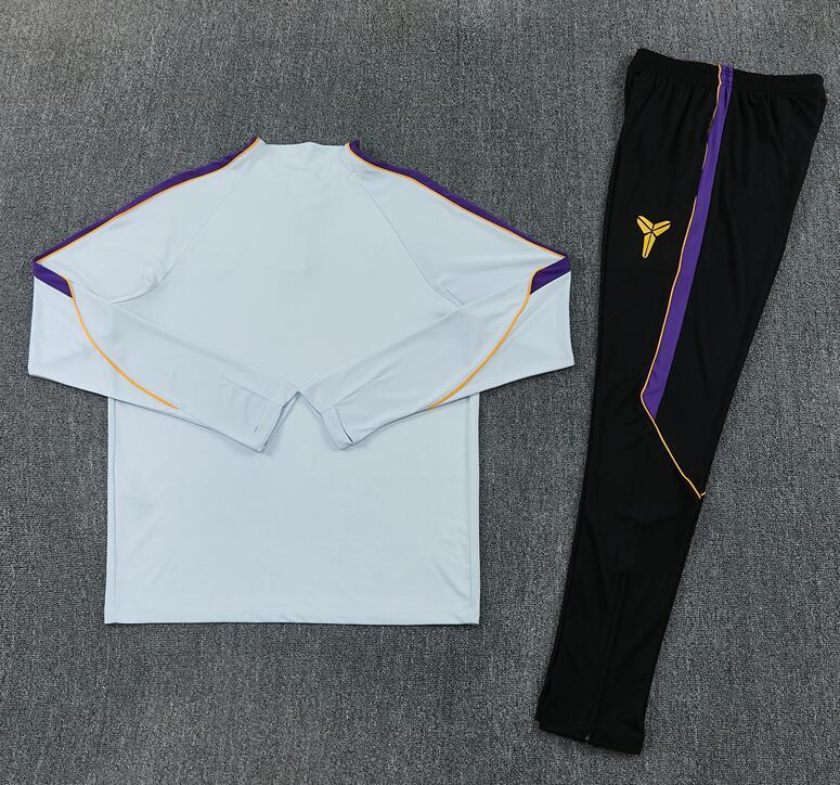 2627 Barcelona White Half-Length Long-Sleeve Football Training Suit Set Men's Barça Custom Jersey Sports