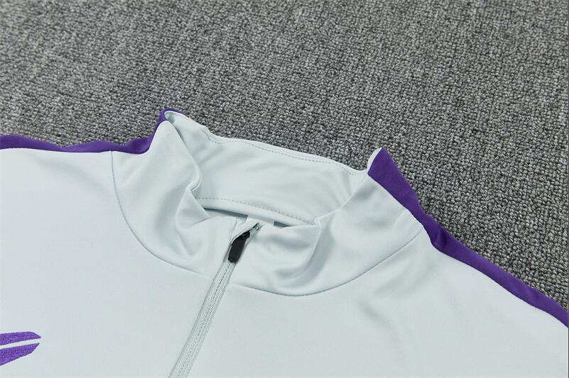 2627 Barcelona White Half-Length Long-Sleeve Football Training Suit Set Men's Barça Custom Jersey Sports