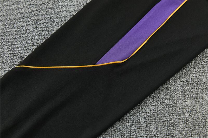 2627 Barcelona Black Half-Length Long-Sleeve Football Training Suit Set Men's Barça Custom Jersey Sports