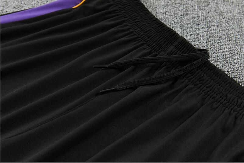 2627 Barcelona Black Half-Length Long-Sleeve Football Training Suit Set Men's Barça Custom Jersey Sports