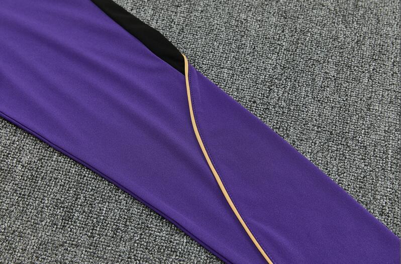 2627 Barcelona Purple Half-Length Long-Sleeve Football Training Suit Set Men's Barça Custom Jersey Sports
