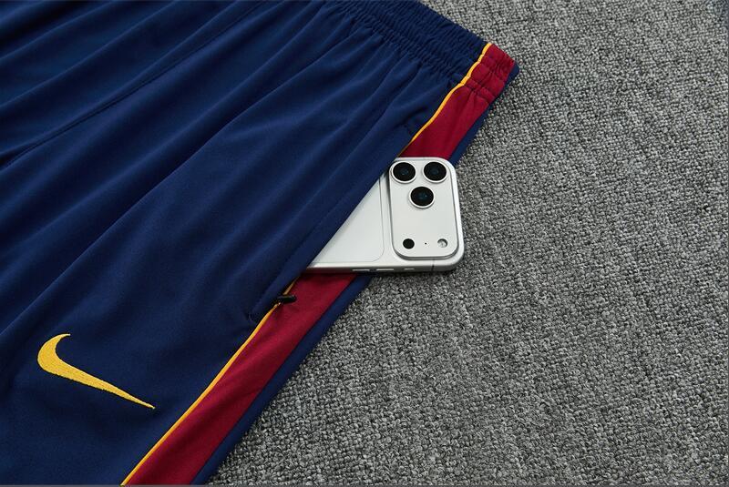 2627 Barcelona Red and Blue Half-Length Long-Sleeve Football Training Suit Set Men's Barça Custom Jersey Sports