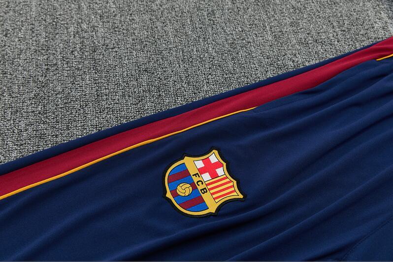 2627 Barcelona Red and Blue Half-Length Long-Sleeve Football Training Suit Set Men's Barça Custom Jersey Sports