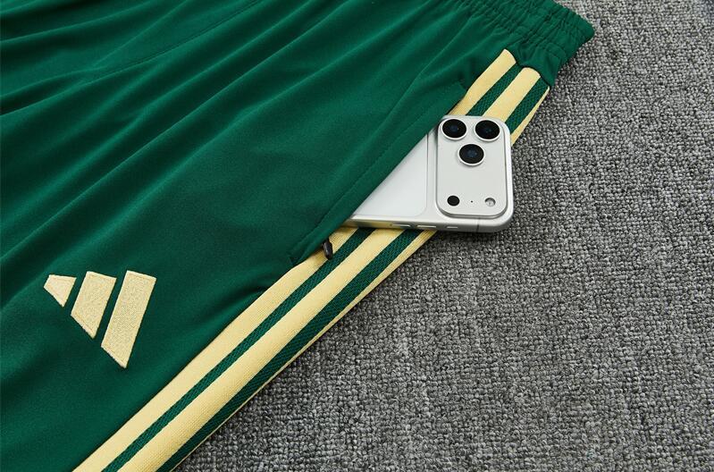 Real Madrid green long-sleeved football training jersey, men's, 2627, pre-match warm-up trousers, sports team uniform