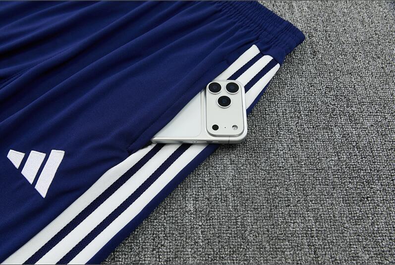 2627 Real Madrid Club White Half-Drawstring Long-Sleeve Cristiano Ronaldo Football Training Suit Set Children's and Adult Customized Jersey Sports