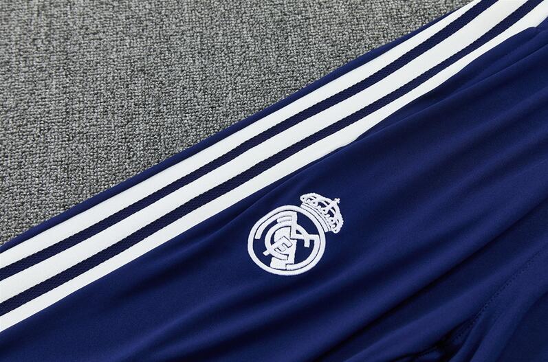 2627 Real Madrid Club White Half-Drawstring Long-Sleeve Cristiano Ronaldo Football Training Suit Set Children's and Adult Customized Jersey Sports