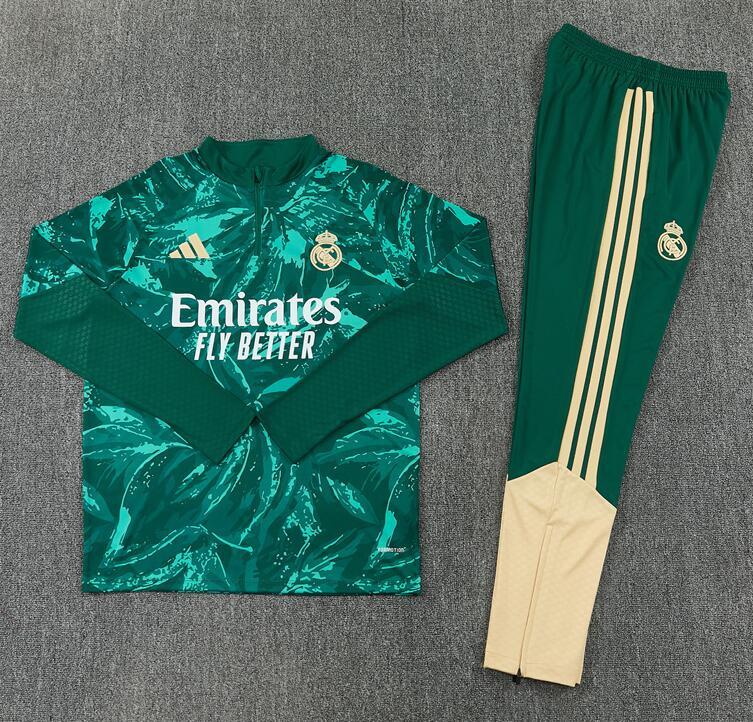 Real Madrid camouflage green long-sleeved football training jersey men's 2627 field warm-up fitness trousers sports team uniform