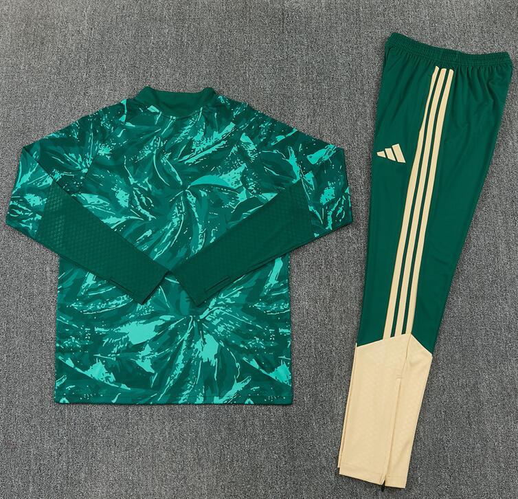 Real Madrid camouflage green long-sleeved football training jersey men's 2627 field warm-up fitness trousers sports team uniform