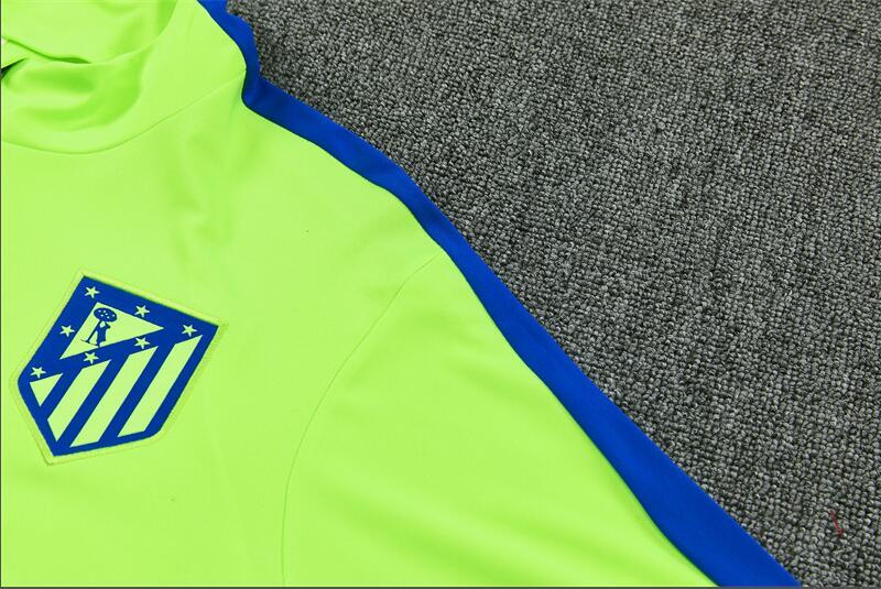 2627 Atletico Madrid fluorescent green club football jersey, adult and children's set, men's short-sleeved custom printed sportswear jersey