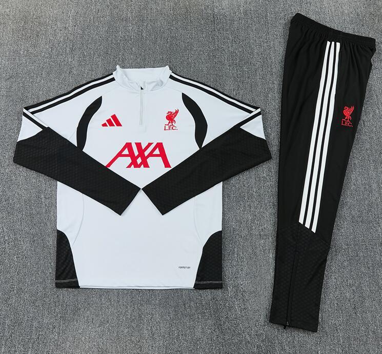 2627 Liverpool Light Grey Half-Drape Adult Long-Sleeve Football Training Suit Set Children's Printed Custom Jersey