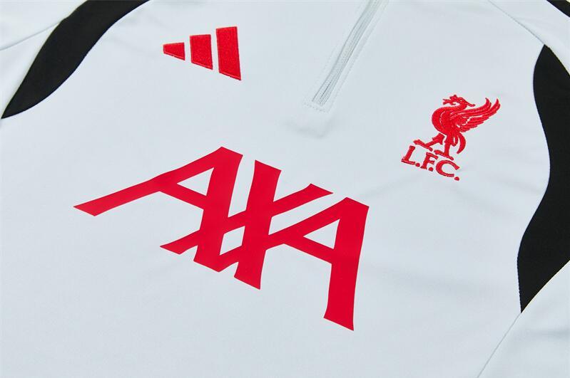 2627 Liverpool Light Grey Half-Drape Adult Long-Sleeve Football Training Suit Set Children's Printed Custom Jersey