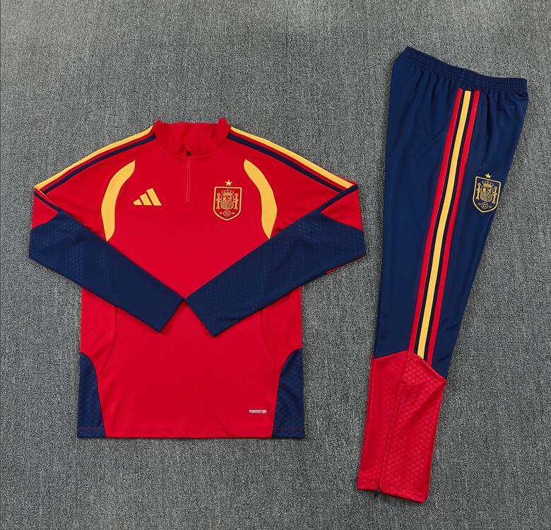 2627 Spain World Cup Half-length Sleeve Soccer Training Suit Set for Adults and Children with Printed Custom Jerseys