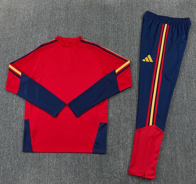 2627 Spain World Cup Half-length Sleeve Soccer Training Suit Set for Adults and Children with Printed Custom Jerseys