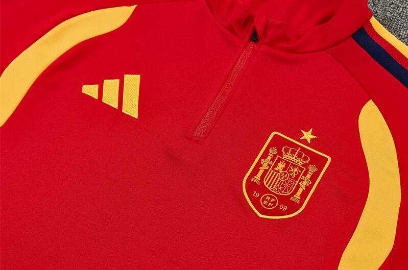2627 Spain World Cup Half-length Sleeve Soccer Training Suit Set for Adults and Children with Printed Custom Jerseys