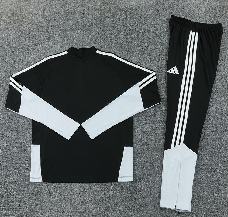 26-27 Spain World Cup Black Half-Length Adult Long-Sleeve Soccer Training Suit Set, Children's Printed Custom Jersey