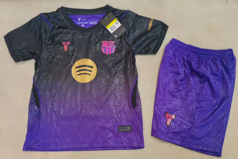 2627 Away Team Black and Purple Children's Training Soccer Jersey, Quick-drying and Breathable, Customized Champions League Jersey
