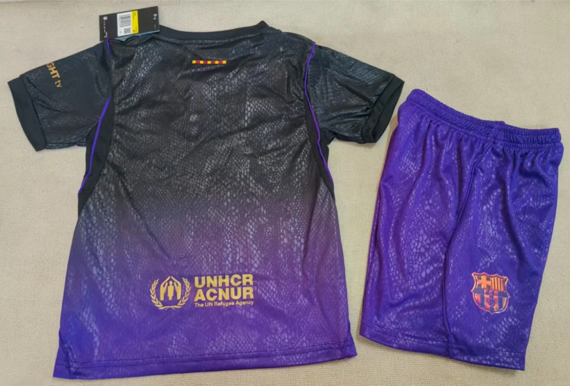 2627 Away Team Black and Purple Children's Training Soccer Jersey, Quick-drying and Breathable, Customized Champions League Jersey