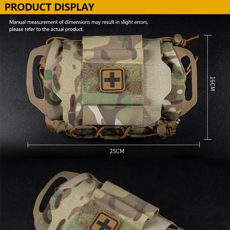 Tactical Medical First Aid Bag Compact Trauma Pouch Camo Style for Hunting Vest Plate Carrier Waist Belt Gear,Elapid Tactical,Compact Trauma Pouch Camo Style  Tactical Medical First Aid Bag for Hunting Vest Plate Carrier Waist Belt Gear
