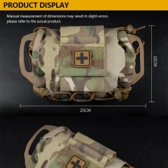 Tactical Medical First Aid Bag Compact Trauma Pouch Camo Style for Hunting Vest Plate Carrier Waist Belt Gear,Elapid Tactical,Compact Trauma Pouch Camo Style  Tactical Medical First Aid Bag for Hunting Vest Plate Carrier Waist Belt Gear