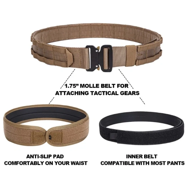 Thickened Tactical Waist Belt 3-Piece Set, CS Outdoor Multifunctional Nylon Quick Release Tactical Belt,Elapid Tactical,Thickened Tactical Waist Belt 3-Piece Set, CS Outdoor Multifunctional Nylon Quick Release Tactical Belt