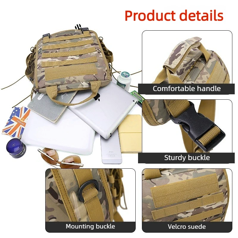 Outdoor hunting tactical backpack, men's travel large-capacity canvas backpack, hiking and camping camouflage backpack