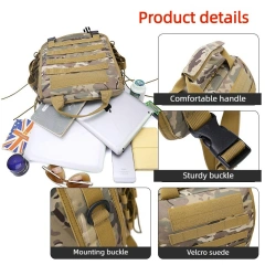 Outdoor hunting tactical backpack, men's travel large-capacity canvas backpack, hiking and camping camouflage backpack