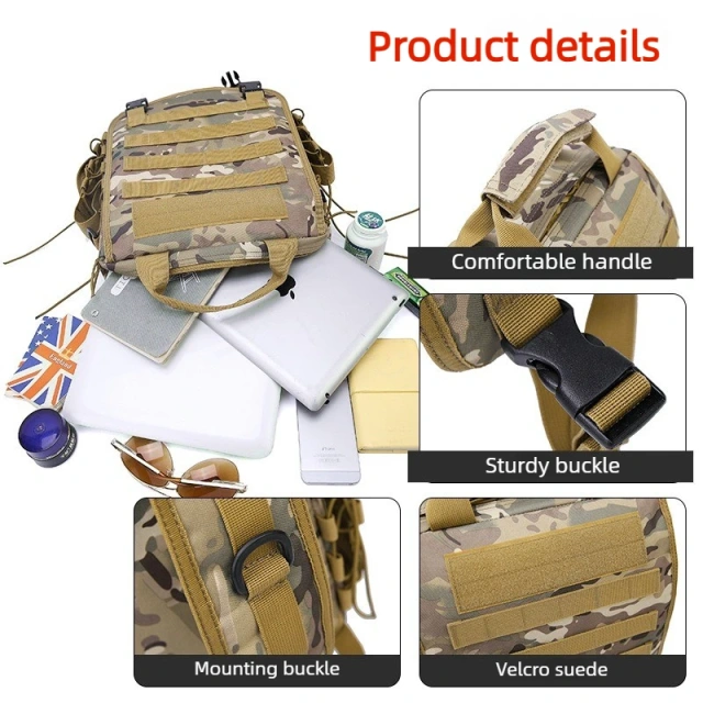 Outdoor hunting tactical backpack, men's travel large-capacity canvas backpack, hiking and camping camouflage backpack