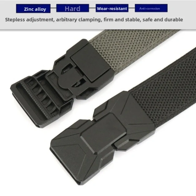 3.5cm Magnetic Buckle Elastic Tactical Belt Outdoor Hunting Mountaineering Multi functional Nylon Canvas Woven Pants Belt