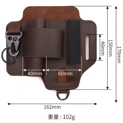 Tactical Multi Tool Belt Leather Bag Portable Tool Storage Bag Holster Key Holder Outdoor Camping Hunting Waist Leather Pocket