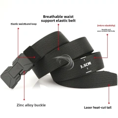 3.5cm Magnetic Buckle Elastic Tactical Belt Outdoor Hunting Mountaineering Multi functional Nylon Canvas Woven Pants Belt
