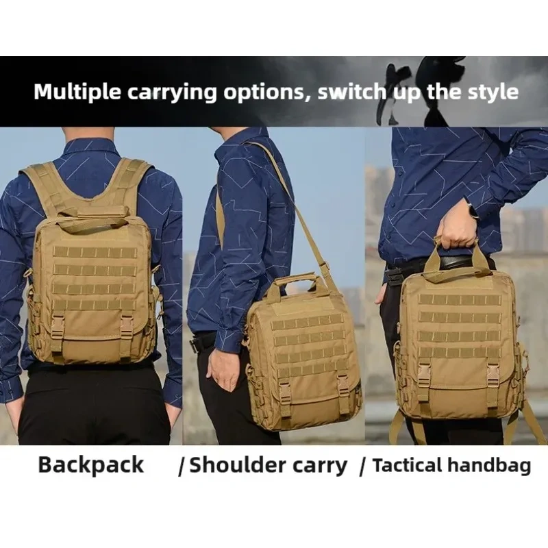 Outdoor hunting tactical backpack, men's travel large-capacity canvas backpack, hiking and camping camouflage backpack