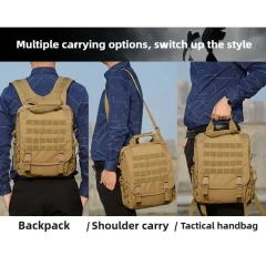 Outdoor hunting tactical backpack, men's travel large-capacity canvas backpack, hiking and camping camouflage backpack