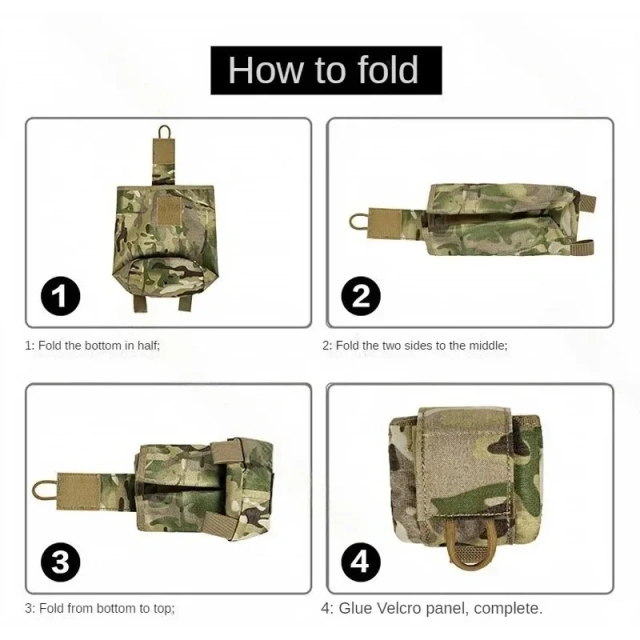 Small Waist Bag Folding Molle Tactical Magazine Dump Drop Pouch Hunting Airsoft Ammo EDC Tool Bag Foldable Utility Recovery