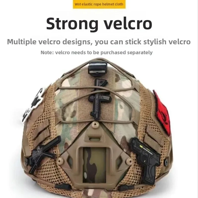 Tactical Helmet Cover Cloth Camo Headwear for Ops-Core Fast Helmets Airsoft Paintball Military Helmet with Elastic Cord