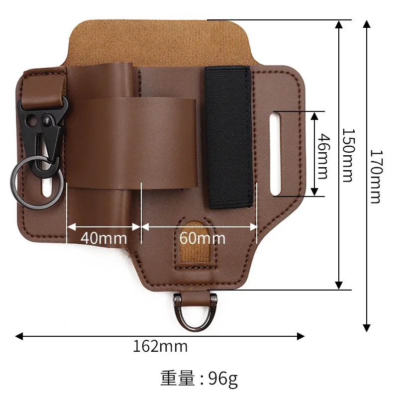 Tactical Multi Tool Belt Leather Bag Portable Tool Storage Bag Holster Key Holder Outdoor Camping Hunting Waist Leather Pocket