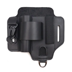 Tactical Multi Tool Belt Leather Bag Portable Tool Storage Bag Holster Key Holder Outdoor Camping Hunting Waist Leather Pocket