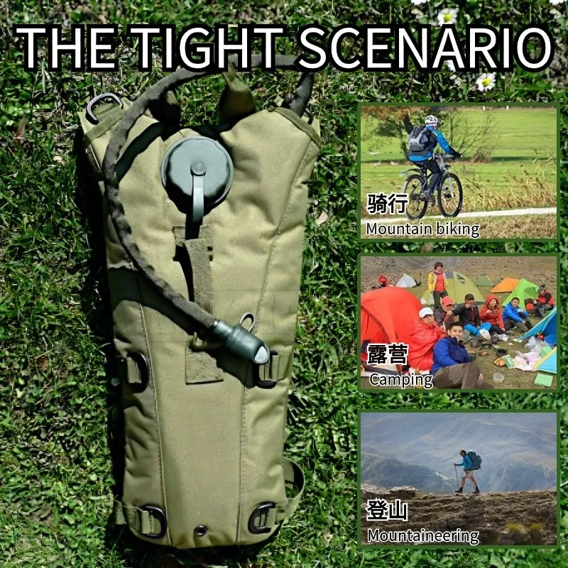 Waterproof Tactical Hydration Backpack with 3L Bladder Outdoor Sport Water Bag Backpacks For Running Cycling Tourism and Camping