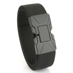 3.5cm Magnetic Buckle Elastic Tactical Belt Outdoor Hunting Mountaineering Multi functional Nylon Canvas Woven Pants Belt