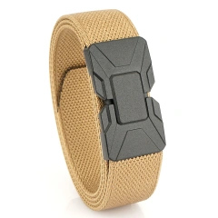 3.5cm Magnetic Buckle Elastic Tactical Belt Outdoor Hunting Mountaineering Multi functional Nylon Canvas Woven Pants Belt
