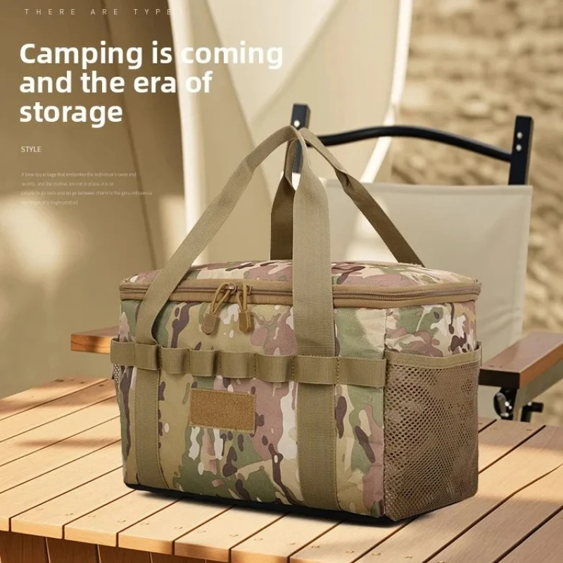 Huoniuniu Outdoor Camping Storage Bag Large Capacity Camouflage Handbag Tear Resistant Tactical Bag for Hiking Hunting Travel