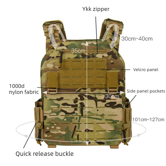 1000D Nylon Buckle Camouflage Vest Outdoor Tactical Vest with Detachable Front and Rear Panels,Elapid Tactical,1000D Nylon Buckle Camouflage Vest Outdoor Tactical Vest with Detachable Front and Rear Panels