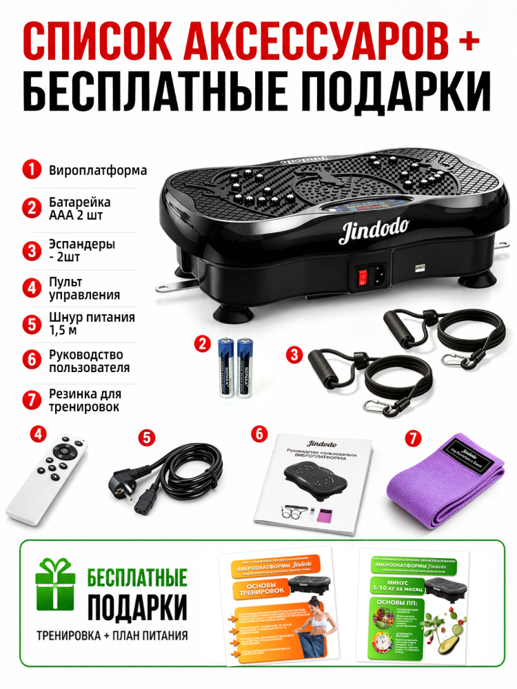 Jindodo Виброплатформа для похудения до 150кг, кардио тренажер домашний, электрический антицеллюлитный массажер, вибротренажер тренажер для похудения, 180 скоростей