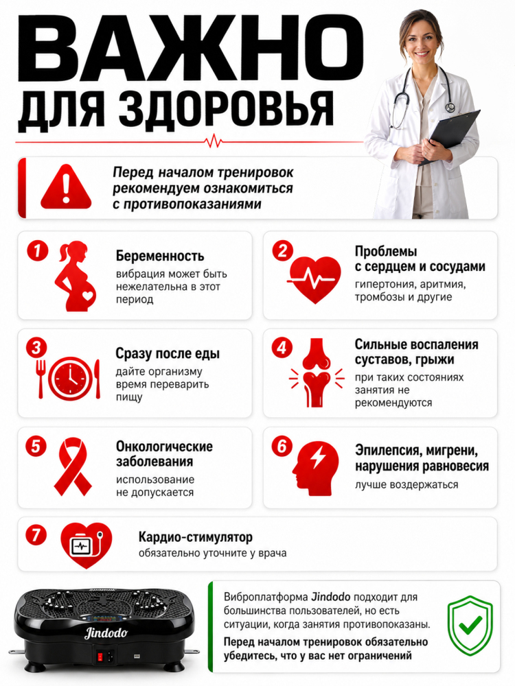 Вибрационная платформа Jindodo, 180 скоростей, грузоподъёмность до 150 кг