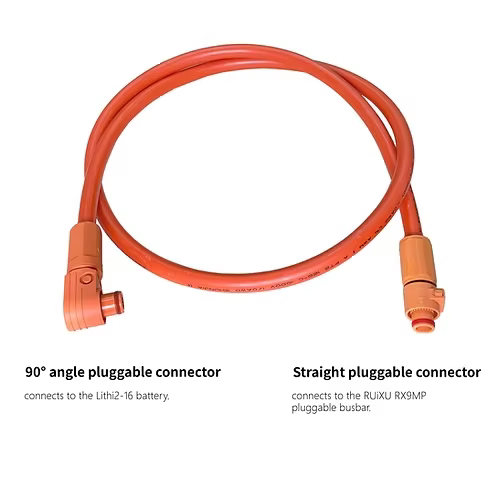 1/0 AWG cable for RUIXU RX9MP Busbar | Orange+ Black | One Pair