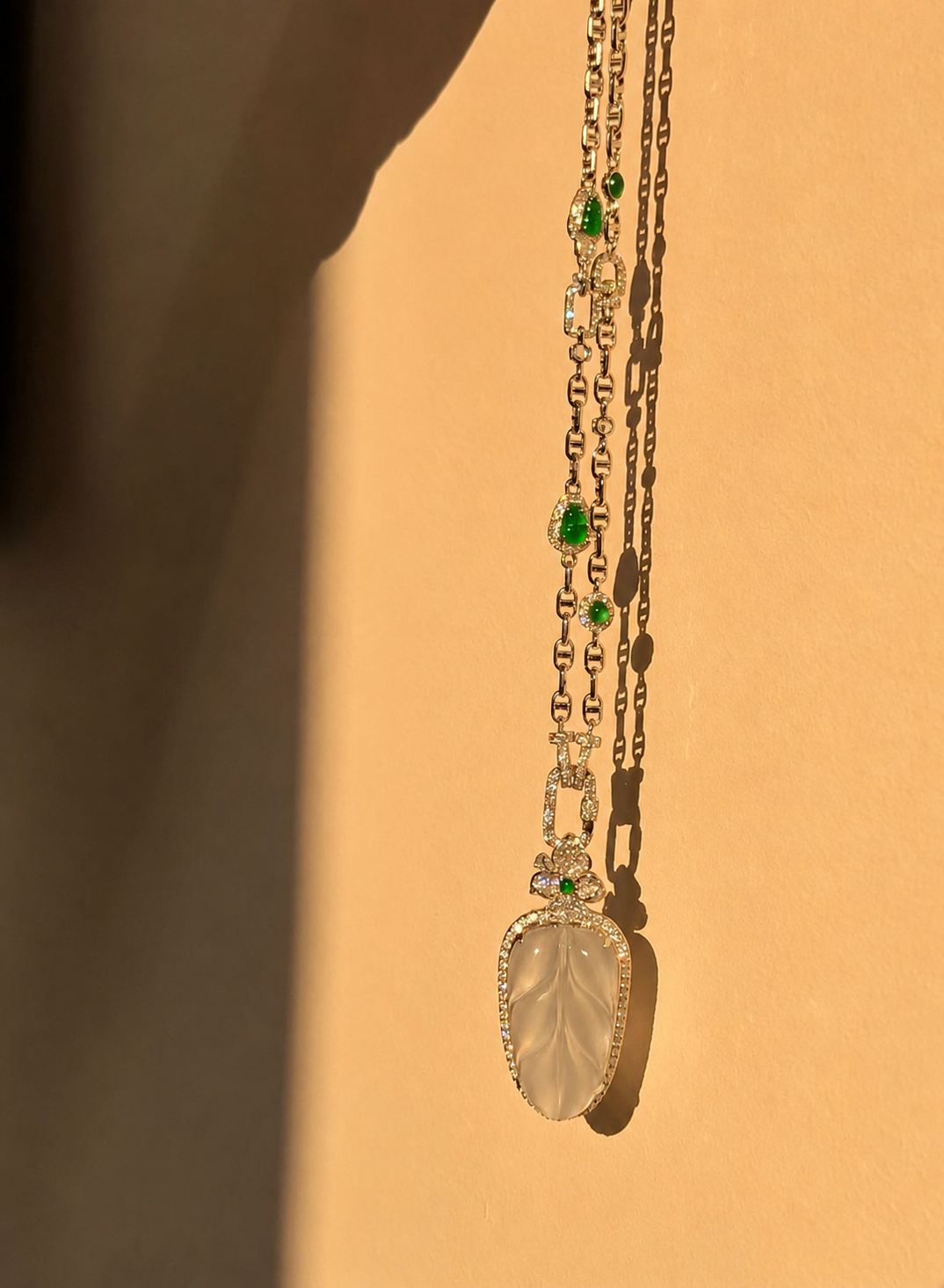The "Dynasty  Leaf" Pendant Necklace