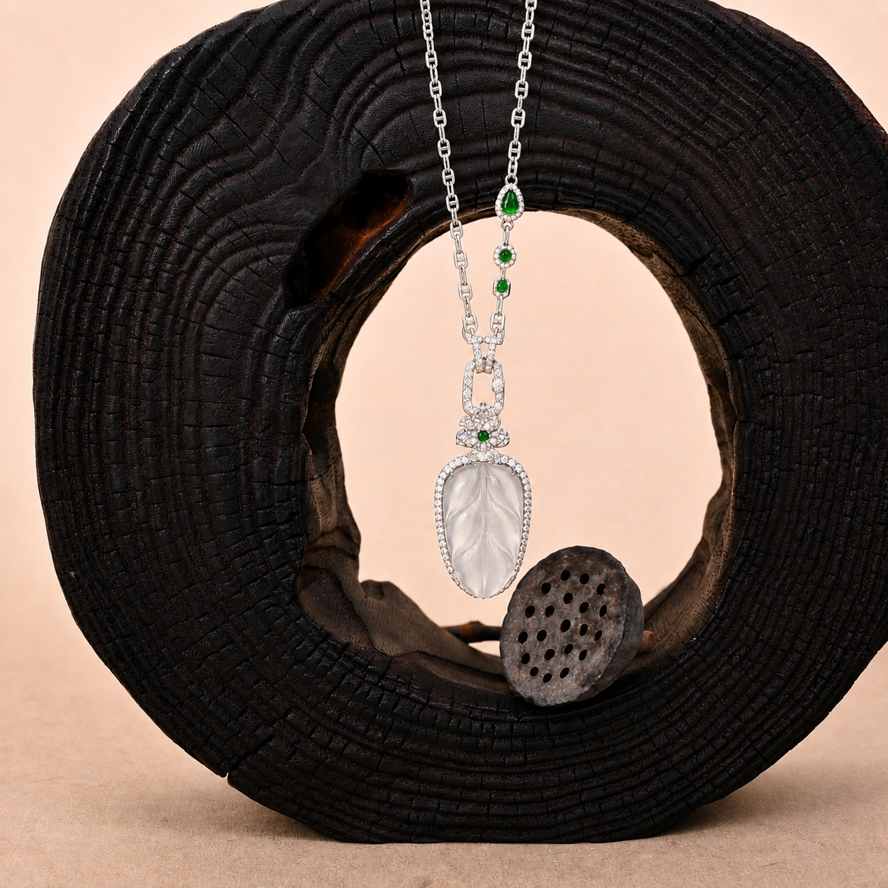 The "Dynasty  Leaf" Pendant Necklace