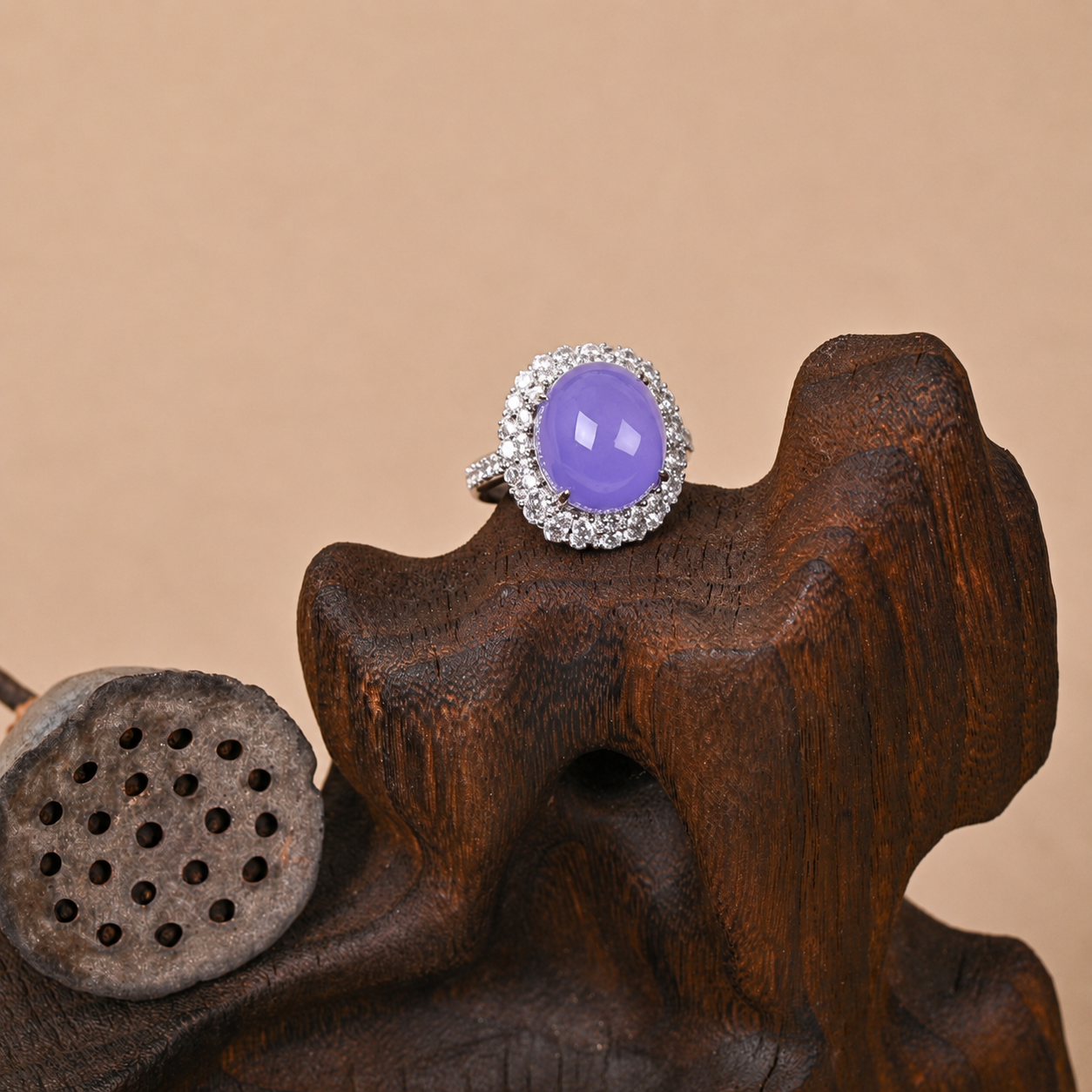 The Imperial Violet Sovereign Ring Burmese Jadeite