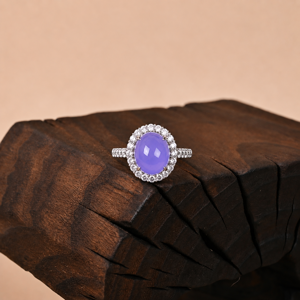 The Imperial Violet Sovereign Ring Burmese Jadeite