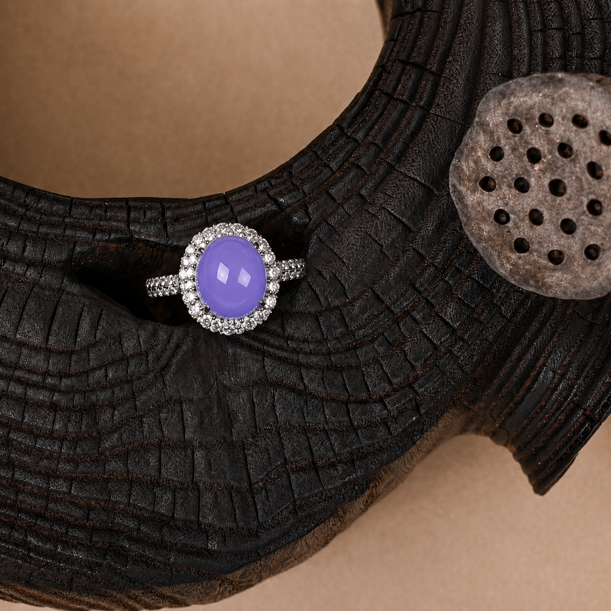 The Imperial Violet Sovereign Ring Burmese Jadeite